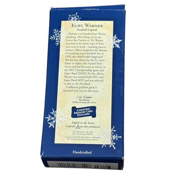 Hallmark Keepsake Kurt Warner NFL Football Legend Christmas Ornament Decor - Picture 2 of 5